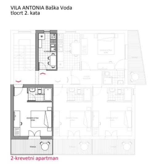 Villa Antonia Baška Voda Exteriér fotografie