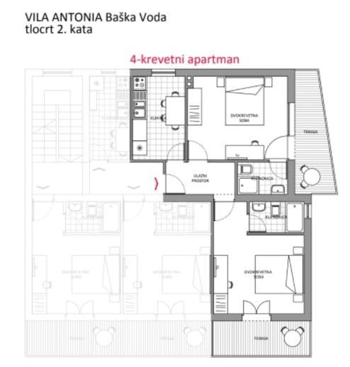 Villa Antonia Baška Voda Exteriér fotografie